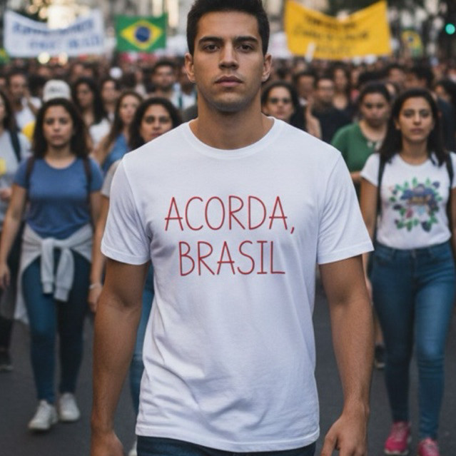 CAMISETA ACORDA BRASIL NICOLAS BOLSONARO UNISSEX 100% ALGODÃO NIKOLAS FERREIRA  PATRIA ADULTO E INFANTIL