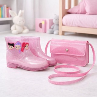 Kit Galocha e Bolsa Infantil Feminina Menina Colorida Estilosa Leve Confortável Bolsinha Glitter em Oferta na Shopee