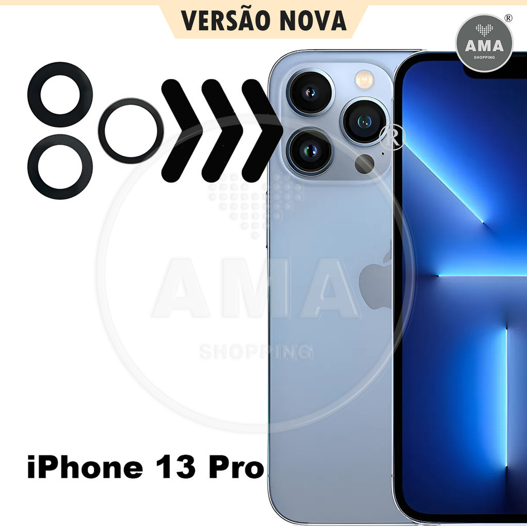【iPhone 13 Pro】Lente de Vidro Câmera Traseira Original Reposição Peça Nova Promoção em Oferta na Shopee
