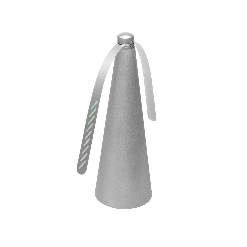 Ventilador Repelente de Mesa 9cm x 9cm x 26cm Prateado Plástico - Lyor