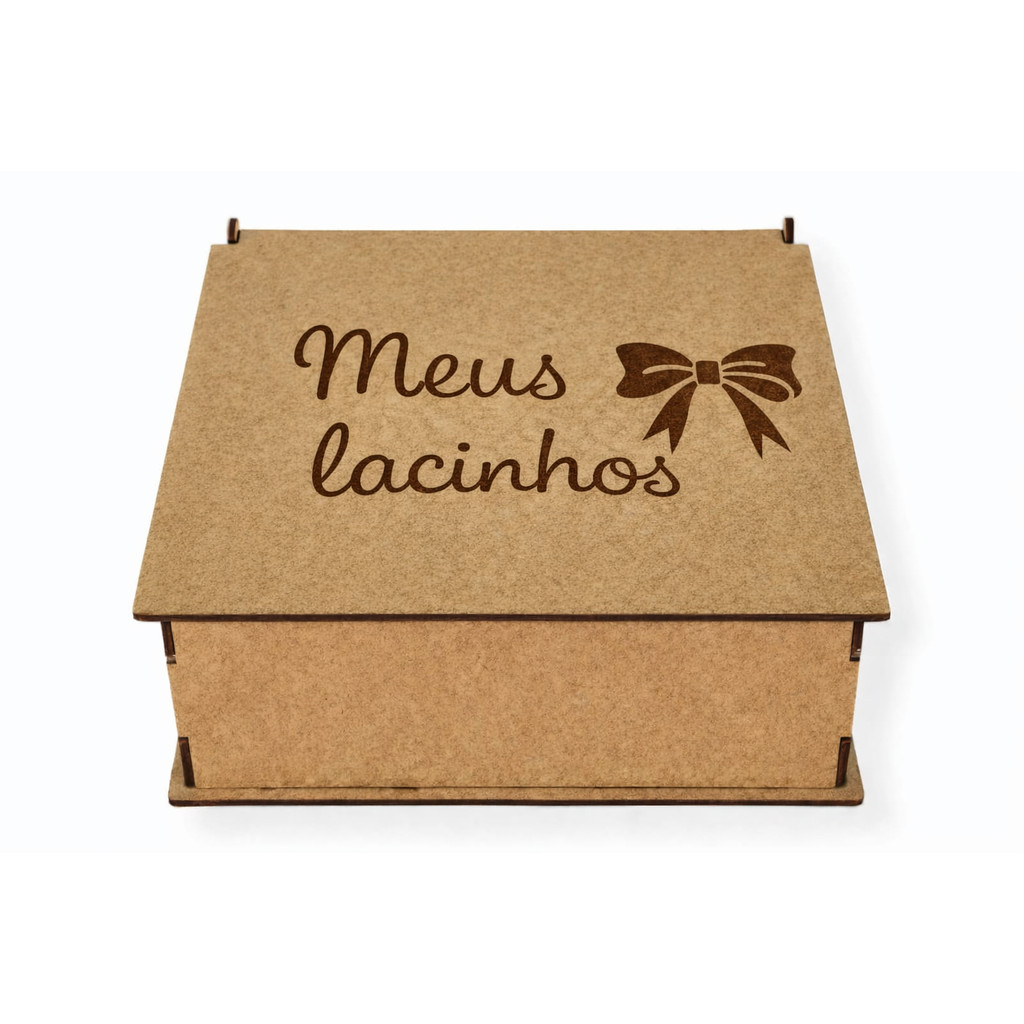 Caixa Meus Lacinhos 20x20x10 Decoração Porta Laços Tiara Presen Quarto De Menina kit cesta infantil