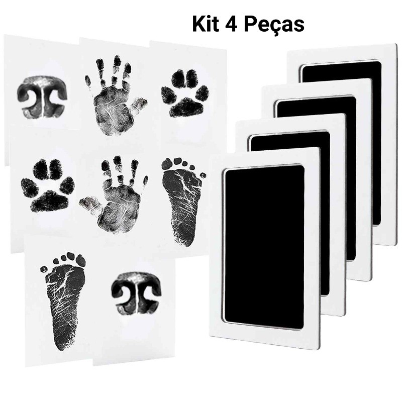 Kit 4 Peças Carimbo Almofada limpo para lembranças de bebe e pet não toxico!