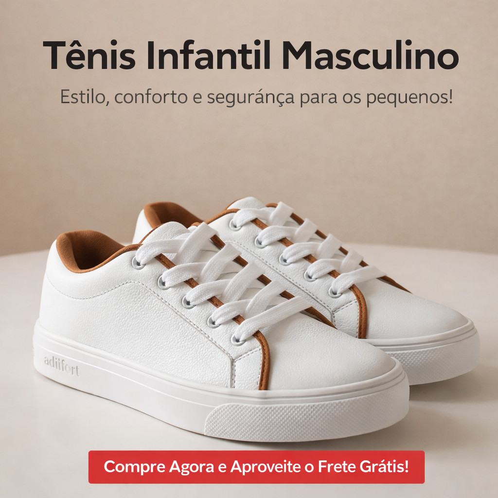 Tênis Infantil Masculino Casual Minimalista Versátil Solado Baixo Antiderrapante