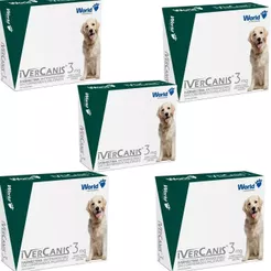 05 Ivernectina Ivercanis 3mg Cães 15kg 4 Comprimidos World