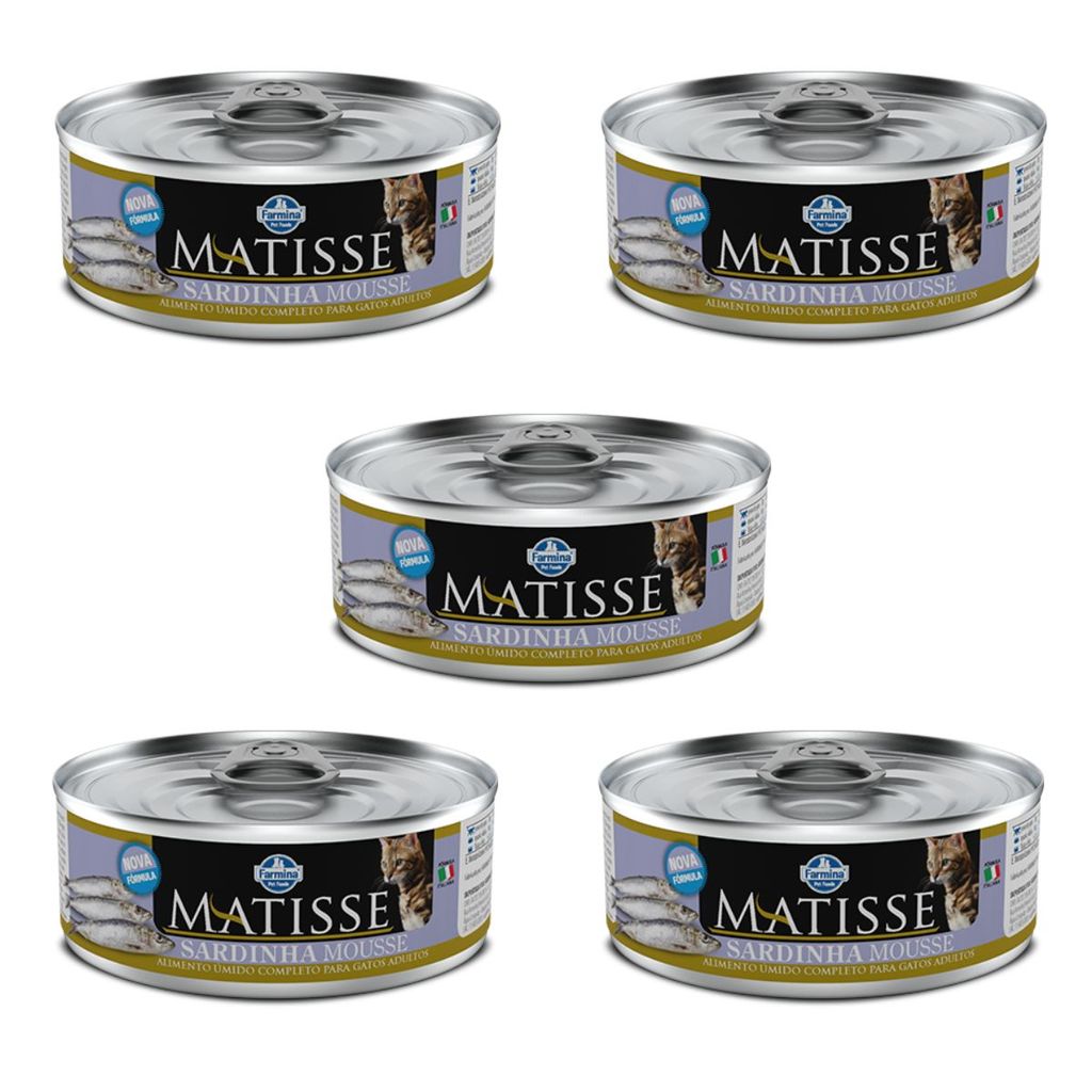 Kit 5x Matisse Cat Wet Mousse Sardinha 85g