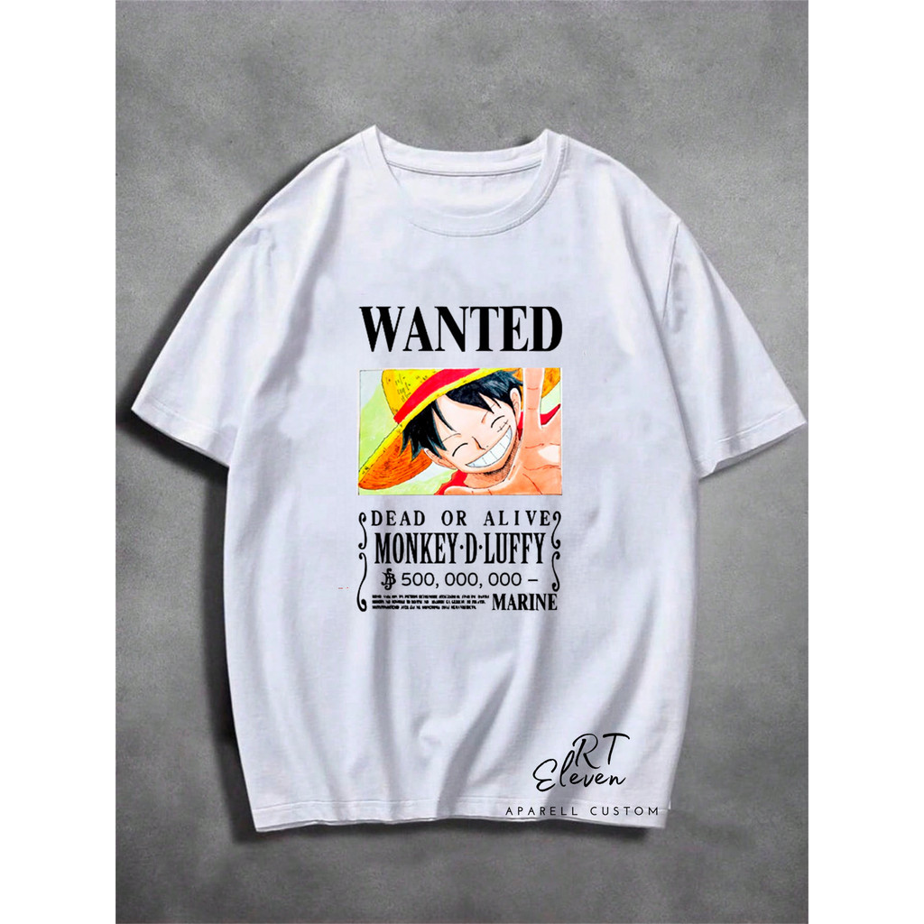 Camiseta luffy One Piece Recompensa 500 Milhões 100% Algodão Streetwear Varias Cores masculino feminino e infantil
