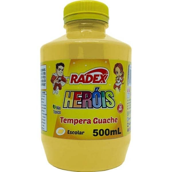 Tinta Tempera Guache Escolar Radex Linha Heróis 500ml