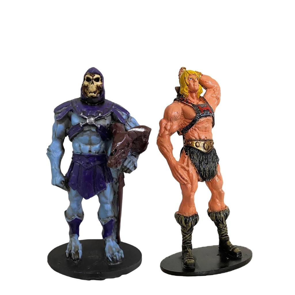 Kit He-Man Estátuas Bonecos Action Figure Esqueleto + He-Man Resina