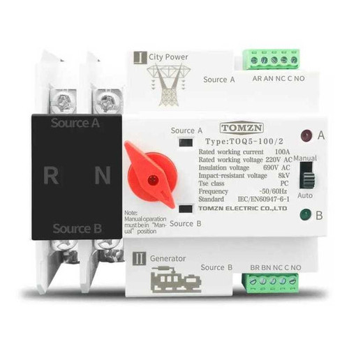 Chave Transferência Automático Interruptor Ats W2r 100a 2p