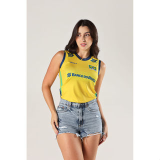 Regata Jogo 1 Vôlei Brasil Oficial Feminina Volt em Oferta na Shopee