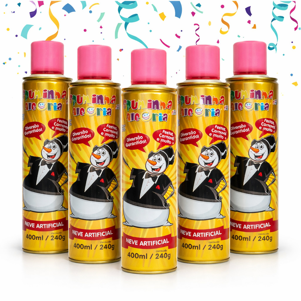 Kit Espuminha De Carnaval, Festas e espuma de Fólia 400ml (KIT 1,3,6,9,12 unidades)