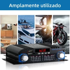 Amplificador De Som Digital Wi-Fi , 12V , 4 Canais , Áudio , Rádio FM , Bluetooth 5.0