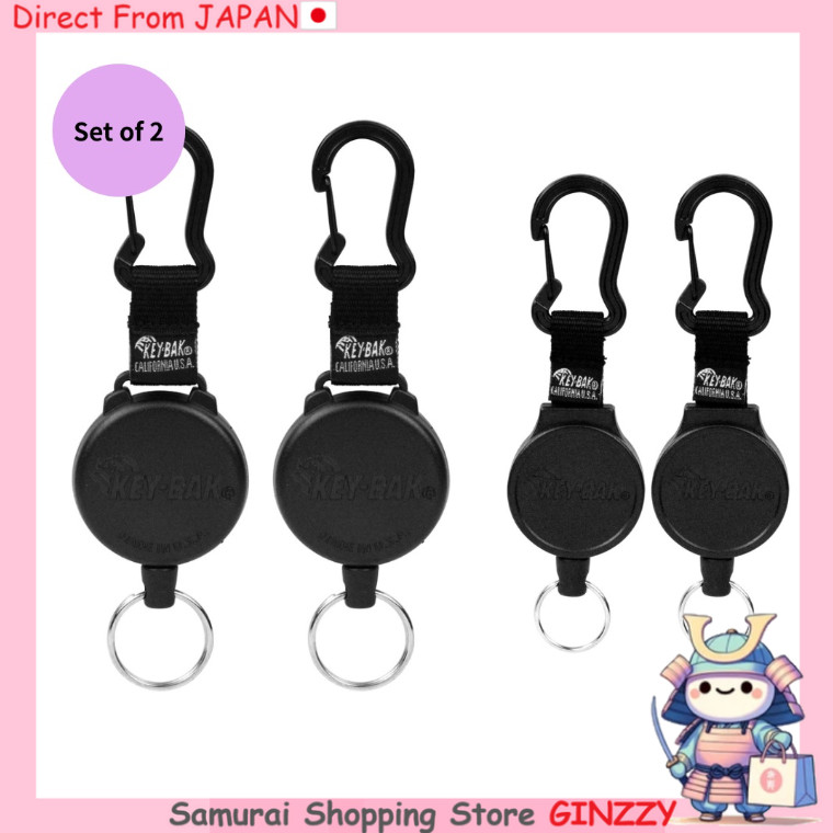[Conjunto com 2] Chaveiro KEY-BAK com Carabina, Cabo de Kevlar e Aço Inoxidável 90cm 120cm Japan
