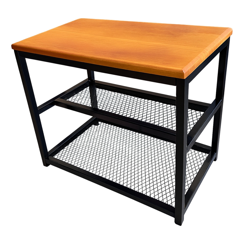 Banco Sapateira Organizador C/ Tela 50cm Madeira Maciça