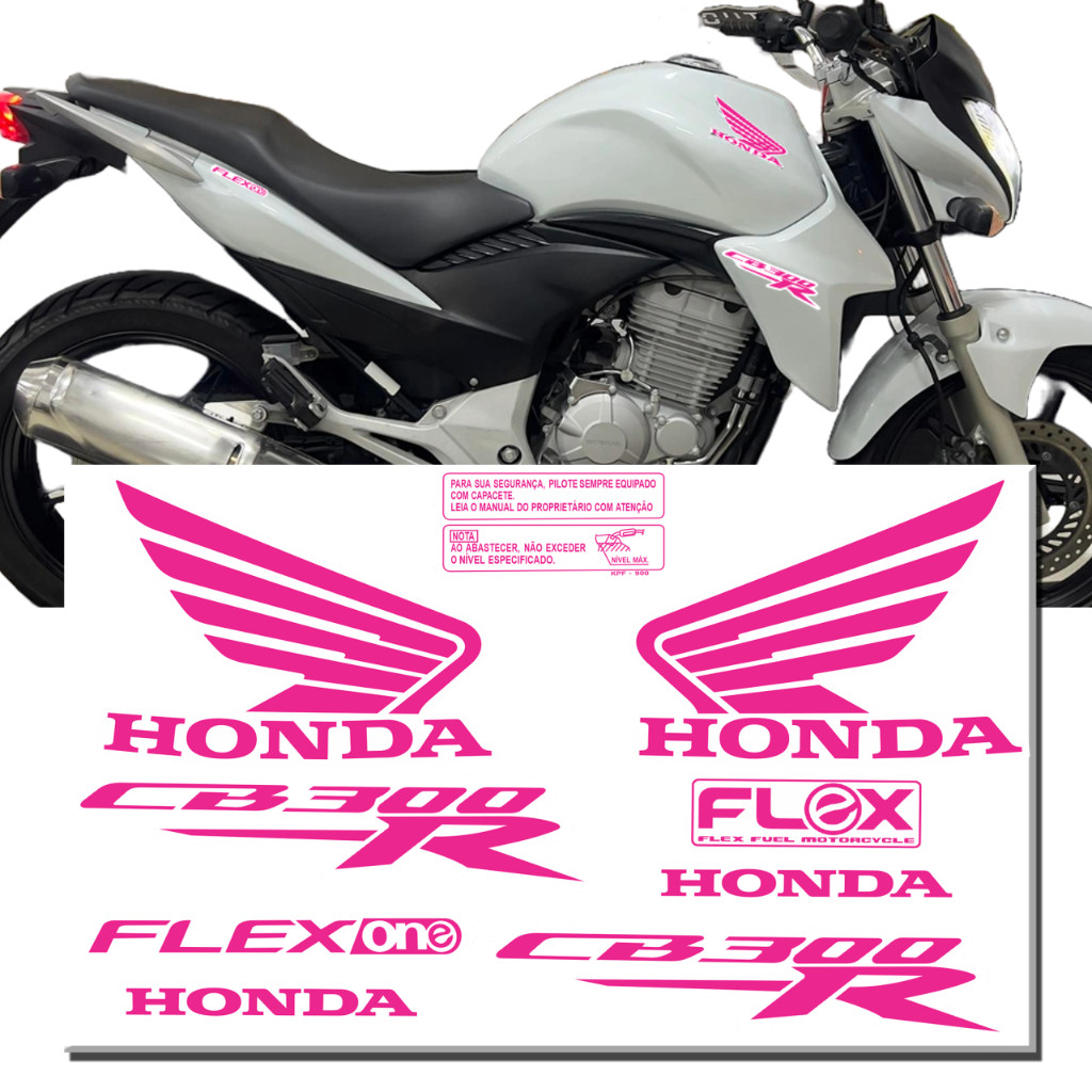 Faixa Adesivo CB 300R 300 r 2013 2014 2015 Pink Rosa Sobrepor Personalizado