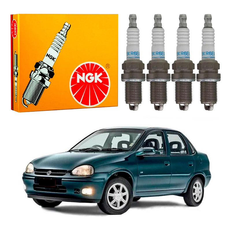 Jogo 4 Velas Ignição Ngk Corsa Sedan 1.0 1.6 16v 1997 A 2002