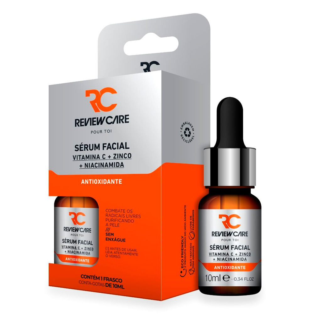 Sérum Facial Review Care Antioxidante Vitamina C Zinco e Niacinamida 10ml em Oferta na Shopee