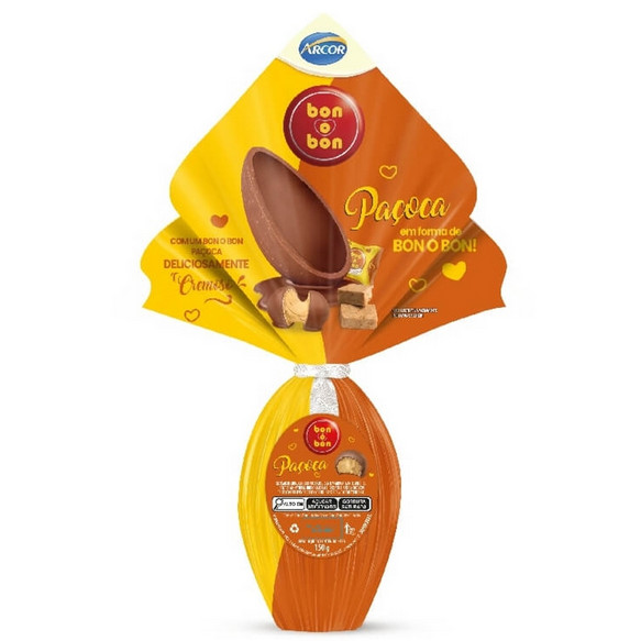 Ovo de Pascoa Chocolate Bon o Bon Paçoca 150g Arcor