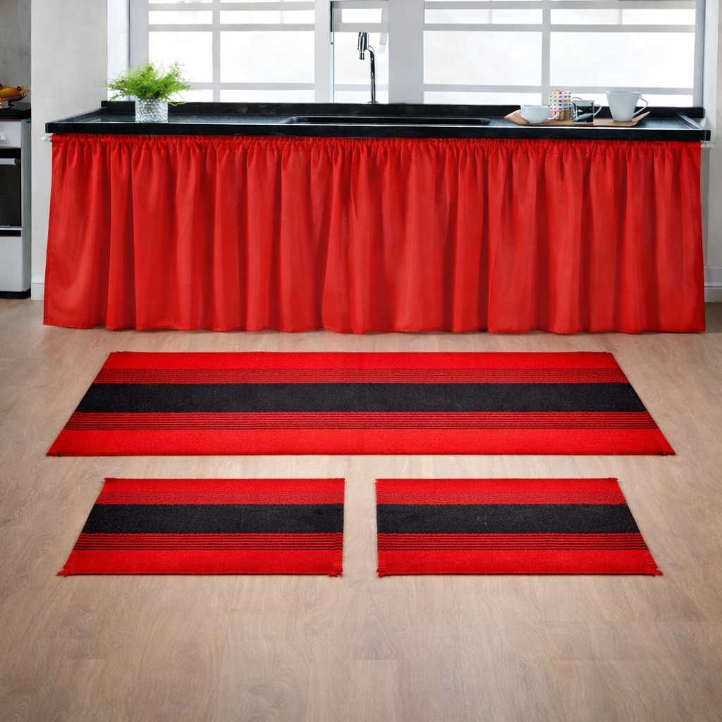 Kit Tapete Cozinha e Cortina Pia Armário Passadeira Decoração Moderno Elegante Liso Promoção Barato em Oferta na Shopee