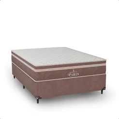 Cama Box Viúva + Colchão Paris Molas Ensacadas - Suede Marrom - e-Shop Casa