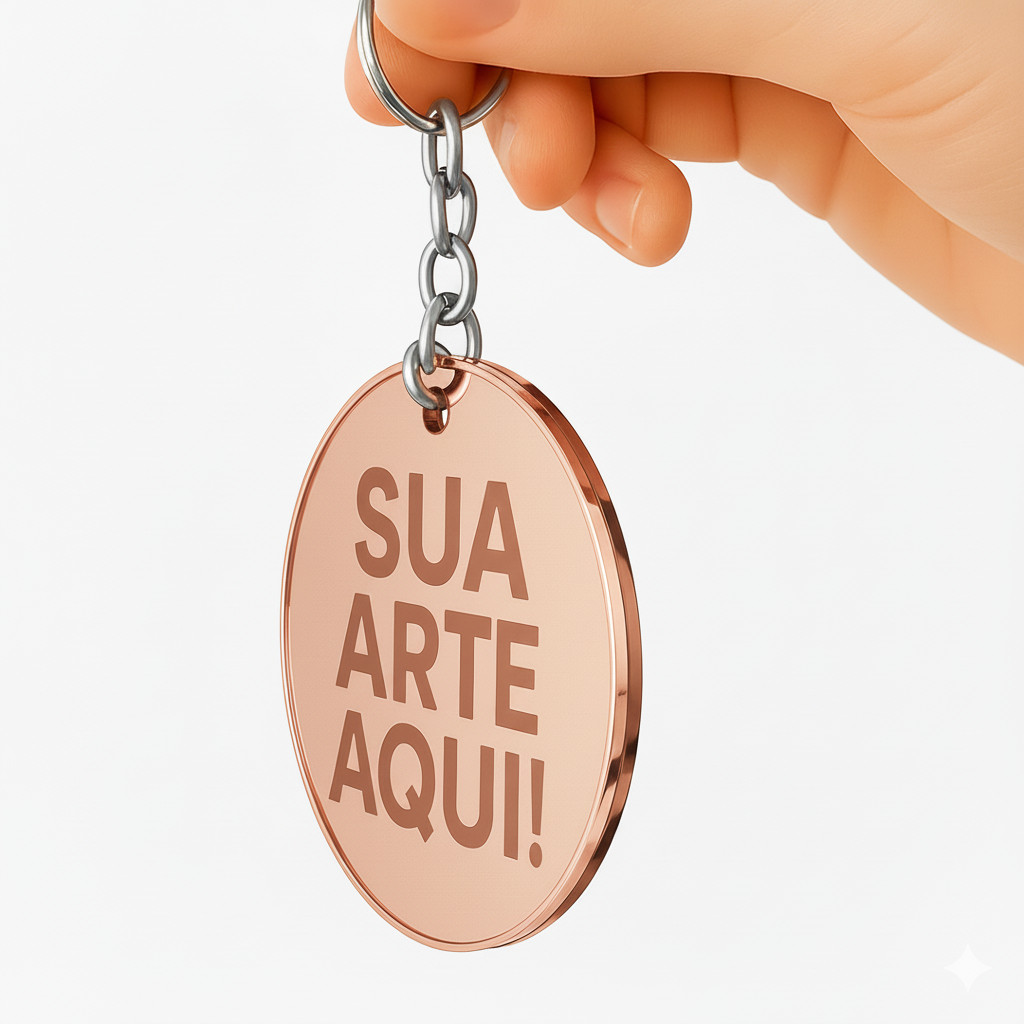 300 Chaveiros Personalizado Rose Acrílico Espelhado Lembrancinha Marca Festa Eventos Empresa
