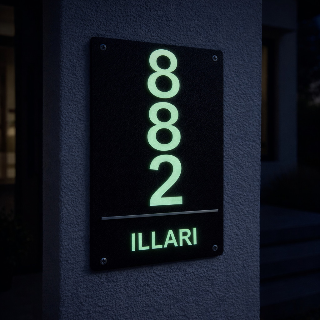 Placa Número Casa 3D Fosforescente Personalizada | Endereço Residencial