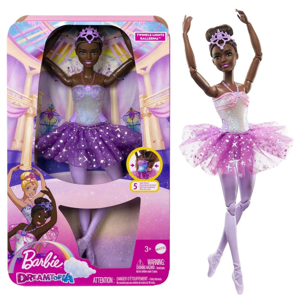 Boneca Barbie Dreamtopia Bailarina Negra Articulada c/ Luzes Brilhantes - Mattel