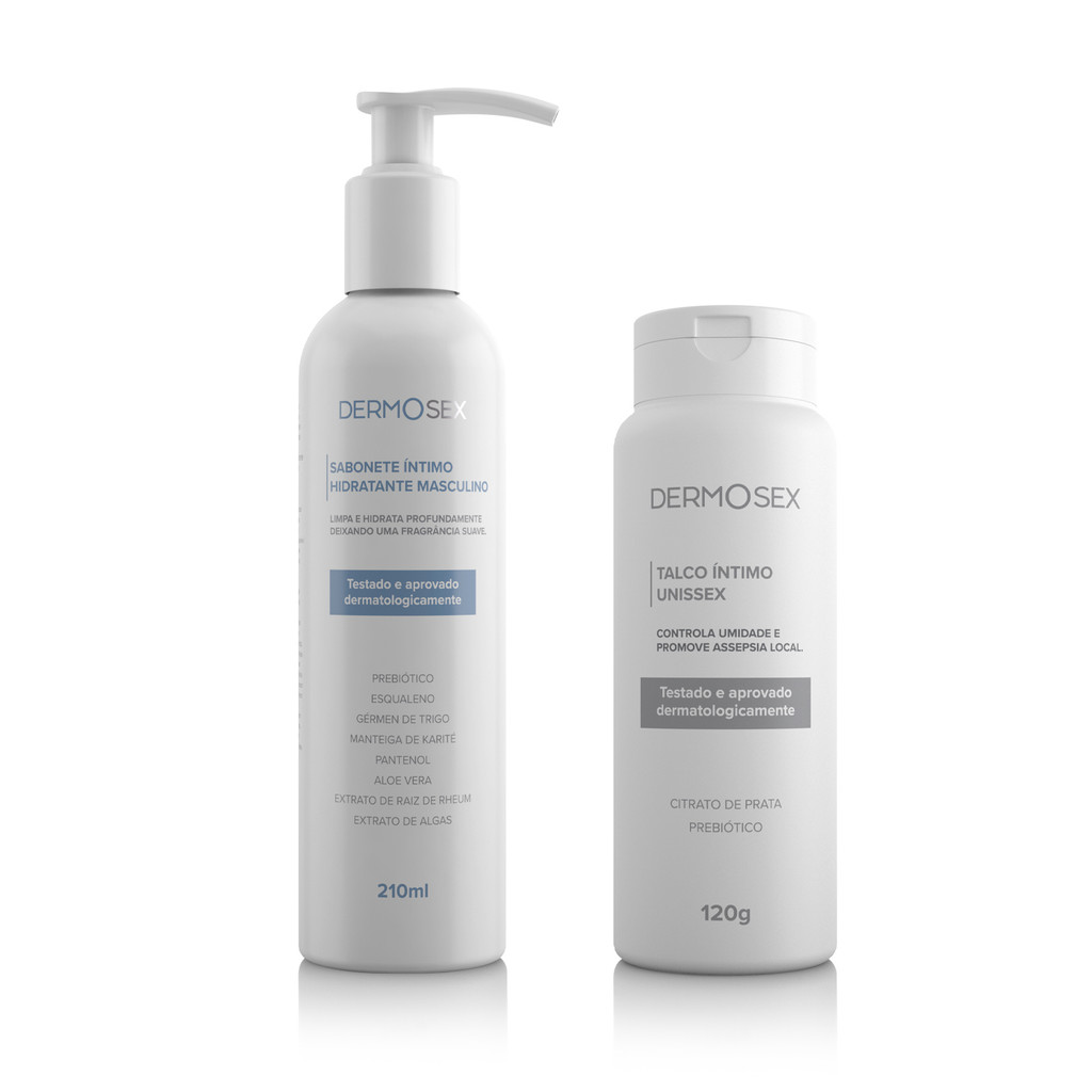 Kit Higiene Íntima Masculina Talco Íntimo + Sabonete Líquido Íntimo Masculino Cuidado e Higiene
