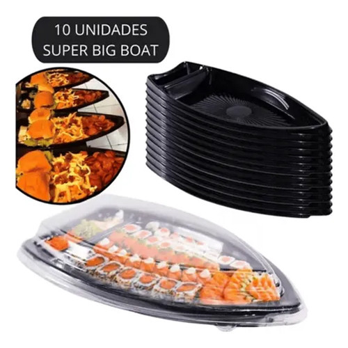 Kit 40 ou 10 Un Barca Grande/Big Só o Fundo Para Sushi, Açaí, Lanches