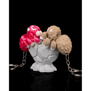 Kit Chaveiros Aranha Articulada E Base Decorativa Vermelho