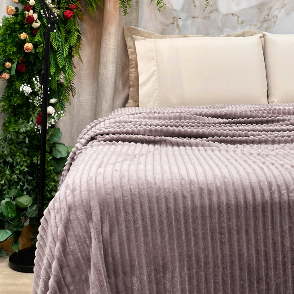 Manta Corttex Luster Casal Canelado Super Macia Quentinha em Oferta na Shopee