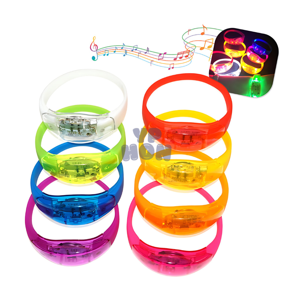 Pulseira de LED Ativada por Som, Música e Movimento: Acompanhe o Ritmo da Festa em Oferta na Shopee
