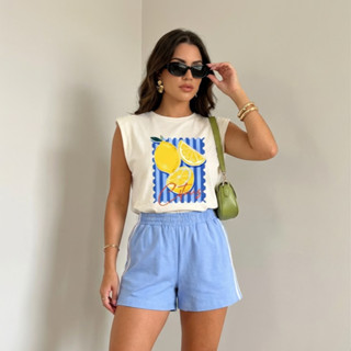 Regata Muscle Tee T-Shirt Algodão Básica Camiseta Estampa tendencia estilosa blogueira em Oferta na Shopee