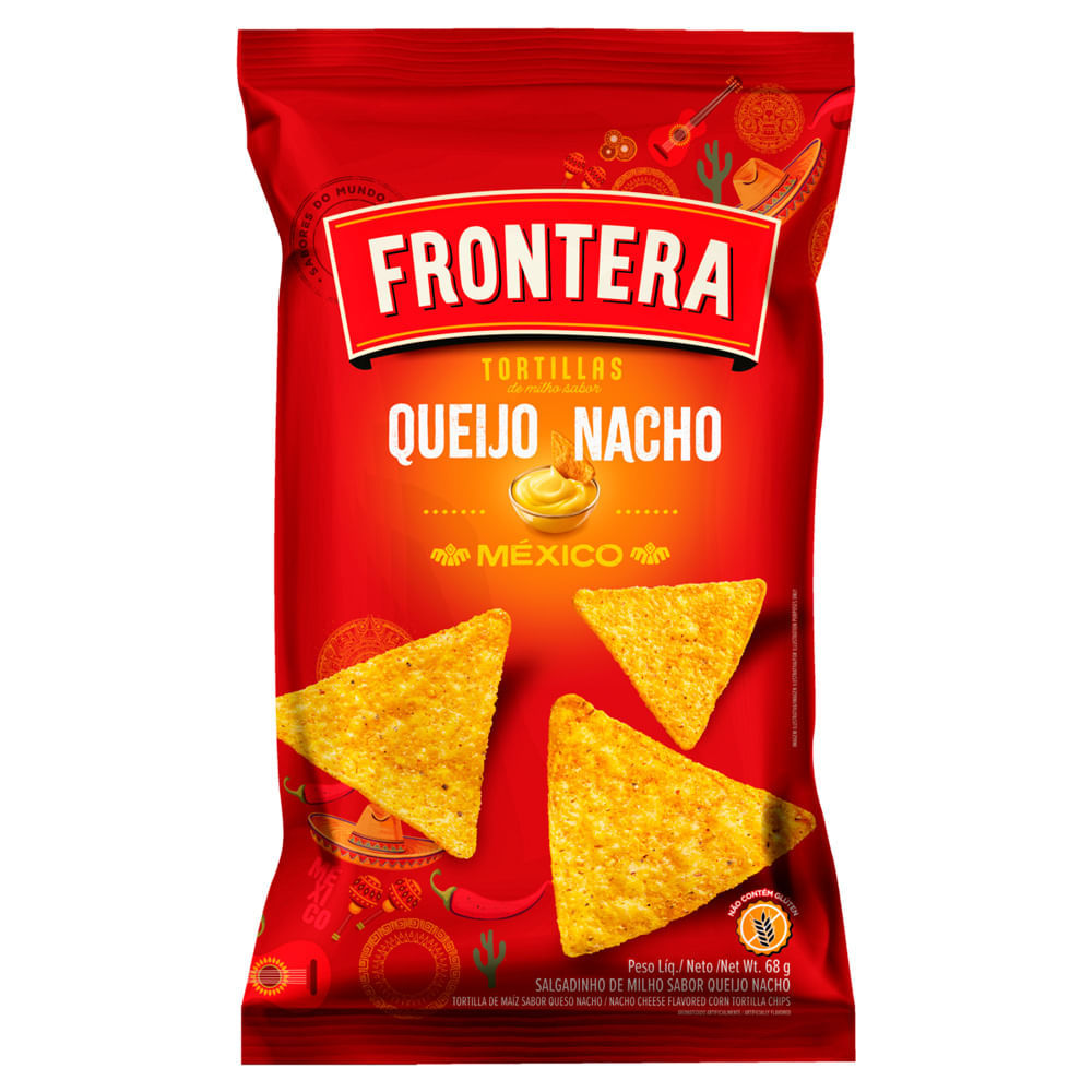 Chips Frontera Tortillas Sabor Queijo Nacho México 68g em Oferta na Shopee