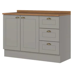 Balcão com Tampo 2 Portas 3 Gavetas 120cm Americana Henn