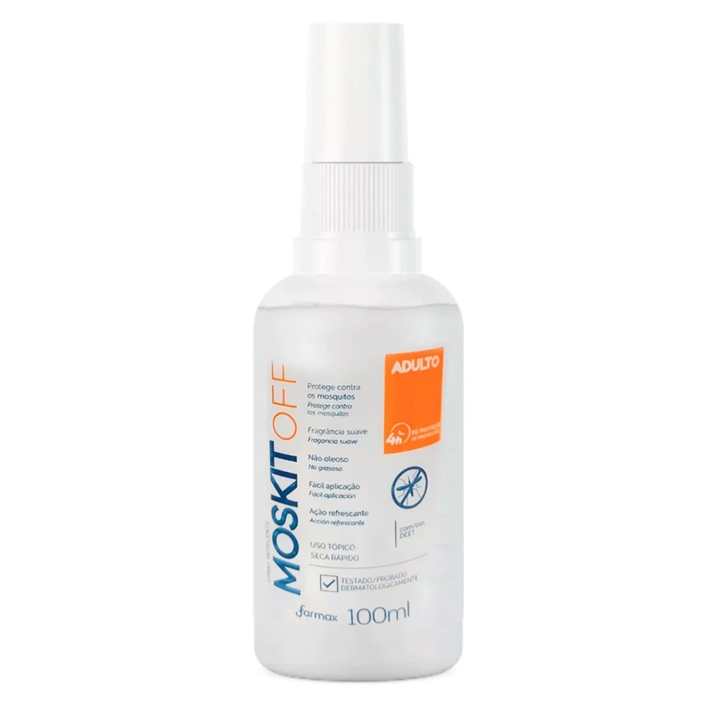 Repelente de Insetos Moskitoff Adulto Contra Mosquito da Dengue Spray 100ml Farmax