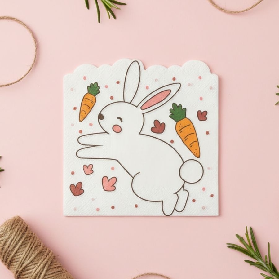 Guardanapo de Papel Páscoa - Coelho Pulando  - 15,5x15,5cm - 10 unidades - Rizzo em Oferta na Shopee