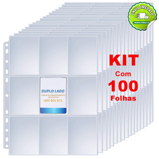 Kit 100 Folhas p/ Cards 9 Bolsos Fichário Álbum Pokémon Kpop - O Dobro Pelo Mesmo Preço em Oferta na Shopee