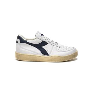 Tênis Casual Unissex Diadora MI Basket Low Used Branco e Azul em Oferta na Shopee