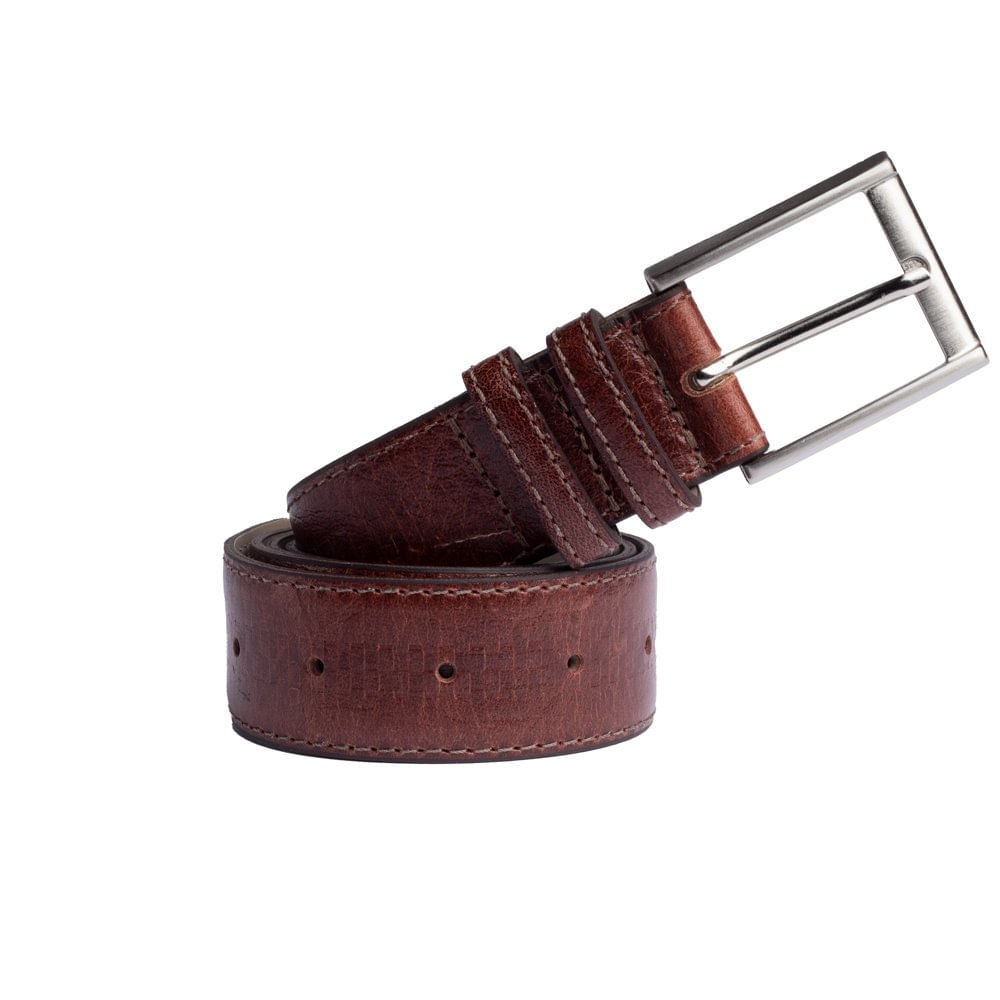 Cinto Masculino de Couro Fasolo Trisse G029019 Marrom em Oferta na Shopee