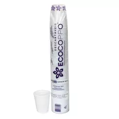 Copo plástico descartável Ecocoppo branco 180ml 100und Altacoppo