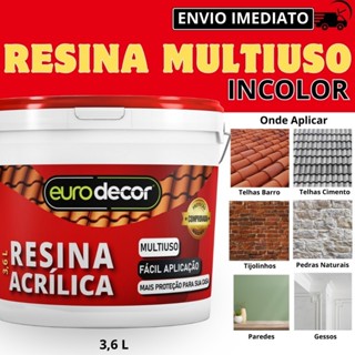 Resina Acrílica Eurodecor 12L e 3,6L Base Água Brilhante e Acetinado em Oferta na Shopee