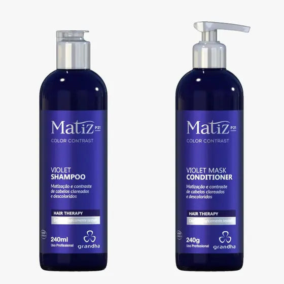 MATIZ P21 Grandha Shampoo E Condicionador Matizador Cabelo Loiro 240ml