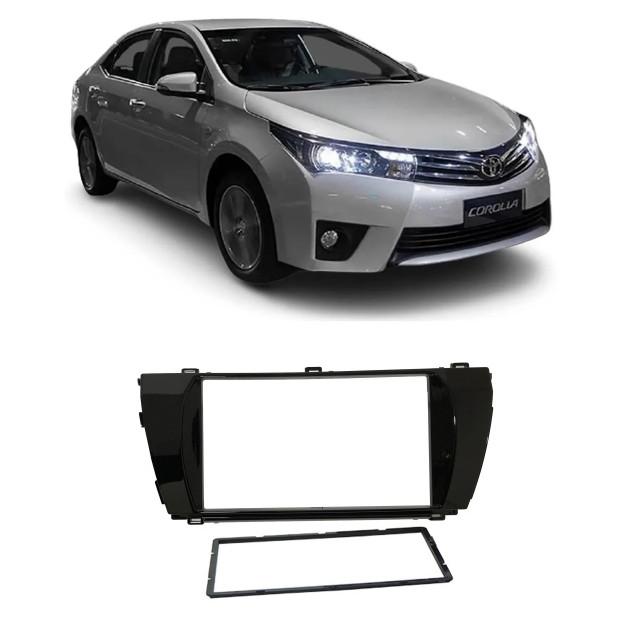 Moldura Painel Central Multimidia Toyota Corolla GLI 14/16 Black Piano