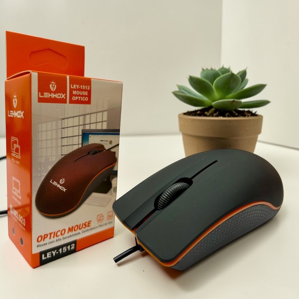 Mouse Ergonômico Lehmox Ley-1512 Office Usb 3 Botões