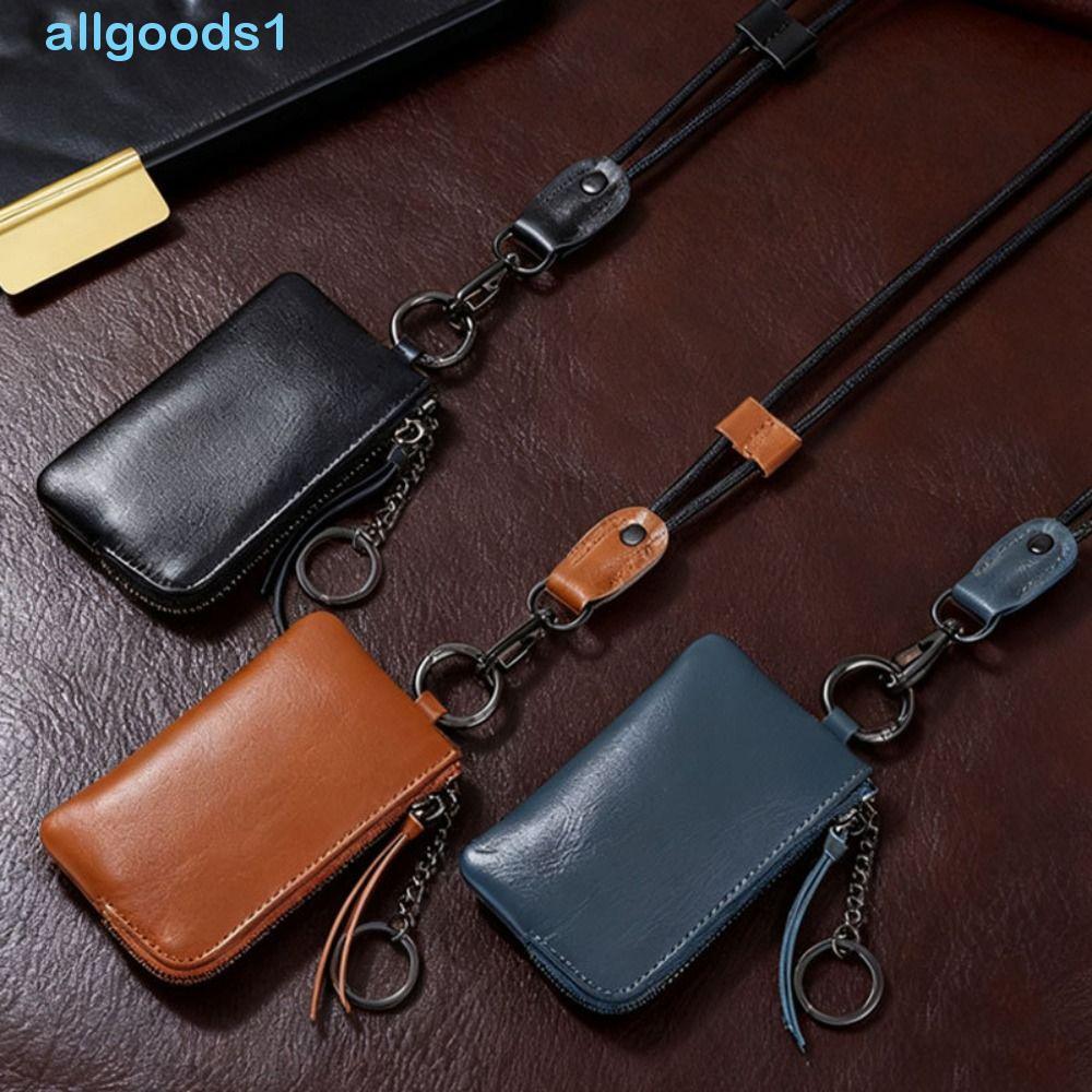 ALLGOODS Mini Bolsa De Moedas , Com Chaveiro Cordão PU Pendurado No Pescoço Carteiras , Portátil Retrô Macia Para Cartão