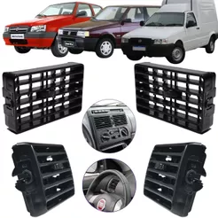 KIT 4 DIFUSORES DE AR UNO MILLE ELBA PREMIO FIORINO CENTRAL E LATERAL PRETO
