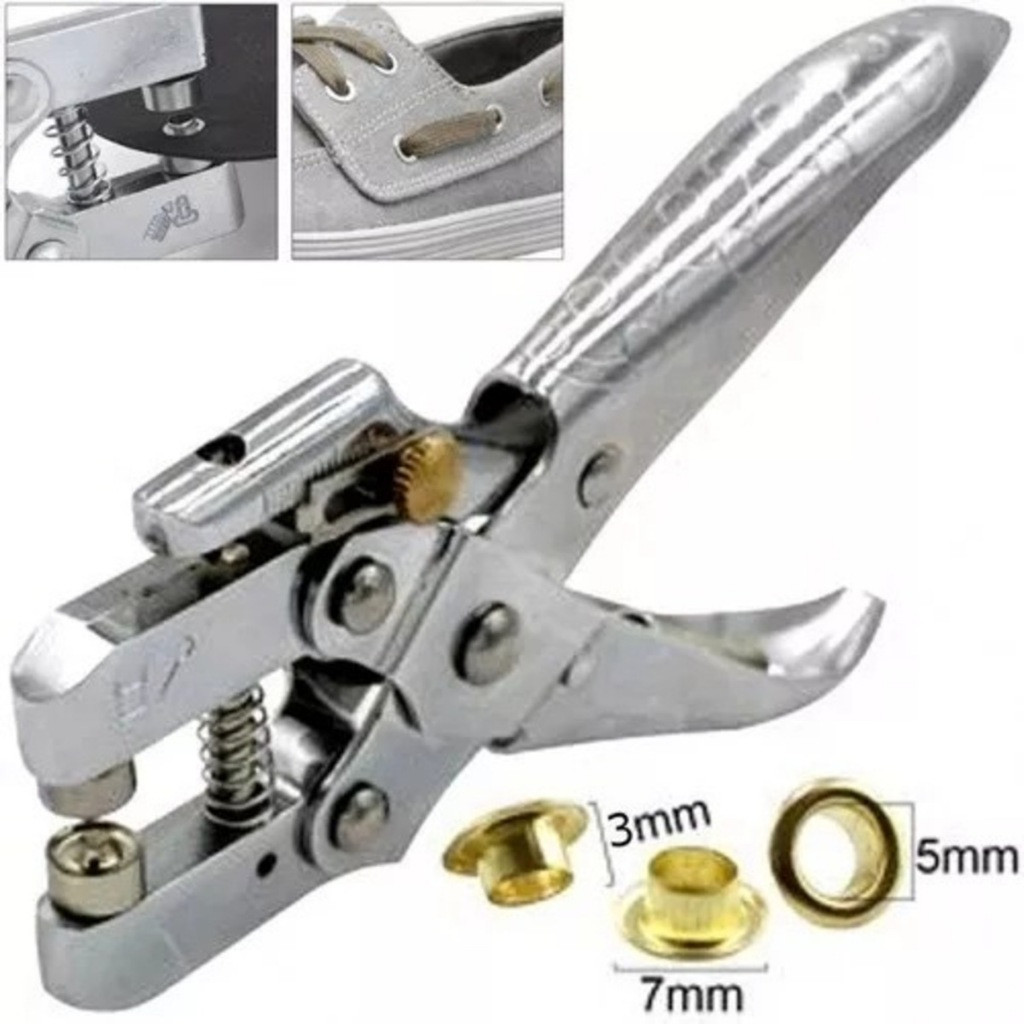 Alicate Ilhós 2 em 1 Profissional Furador Vazador Aplicador Manual com Ajuste de Pressão + 100 ilhoses em Oferta na Shopee