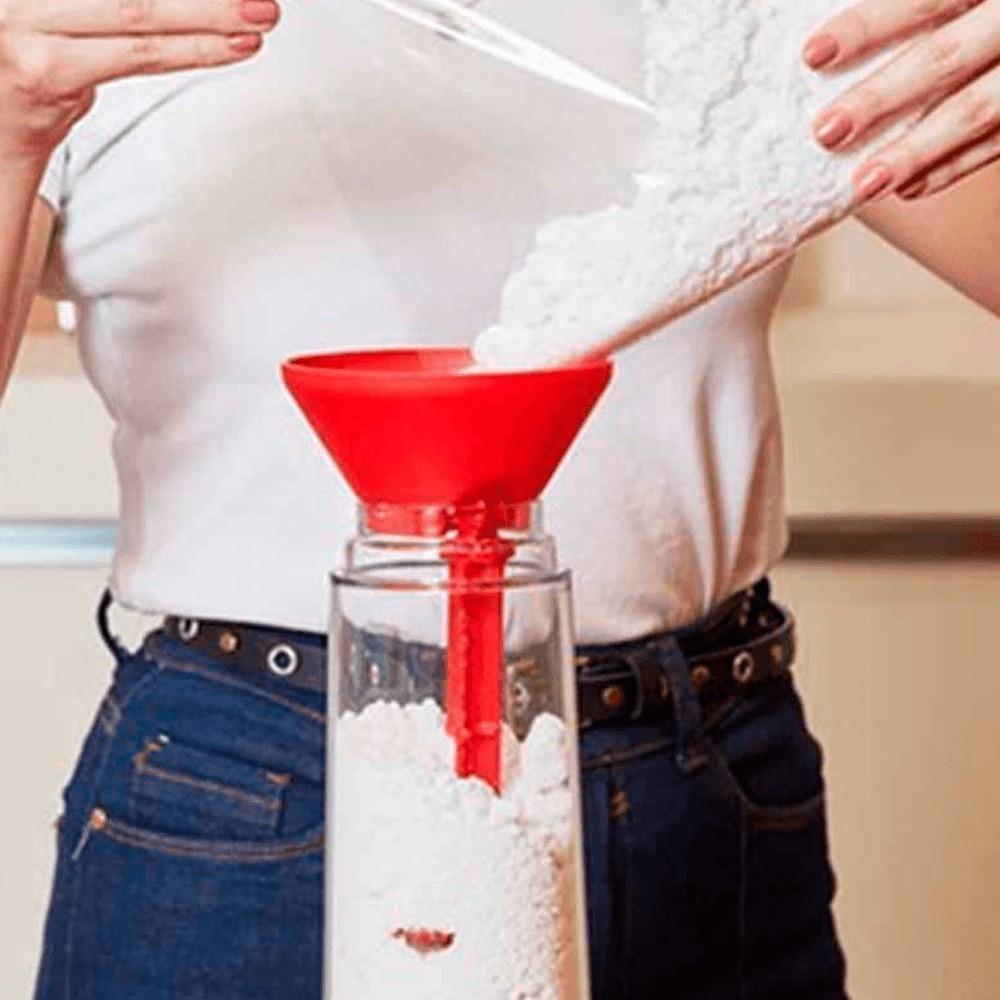 Misturador e peneira rotativa para farinha, açúcar e tapioca, dosador prático de cozinha achadinhos
