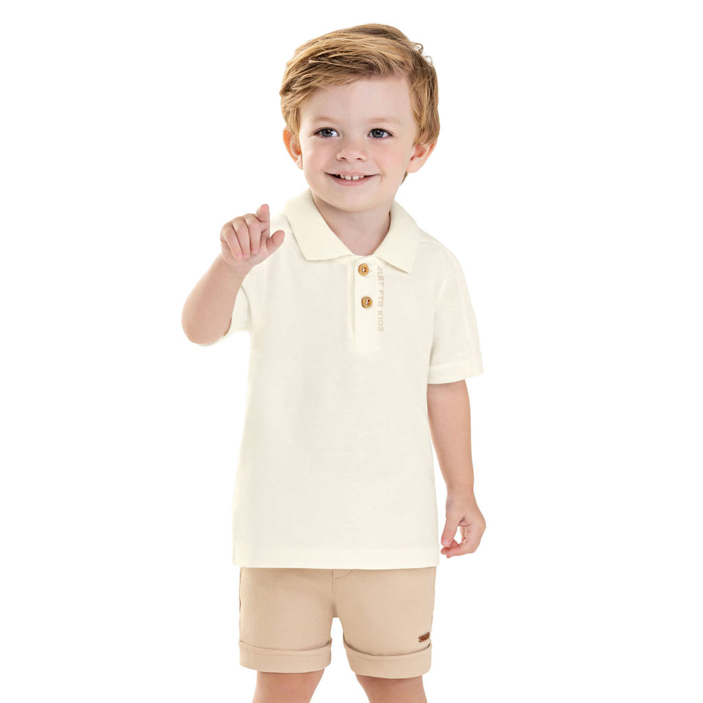Bermuda Infantil Menino Barra Italiana Colorittá Bege em Oferta na Shopee
